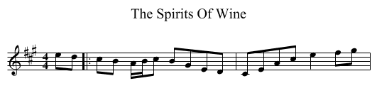 The Spirits Of Wine - staff notation
