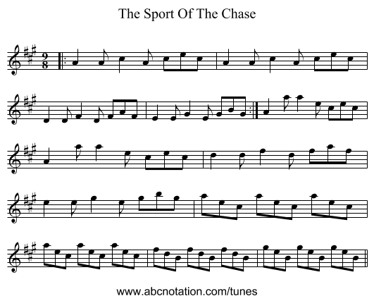 The Sport Of The Chase - staff notation
