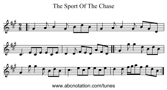 The Sport Of The Chase - staff notation