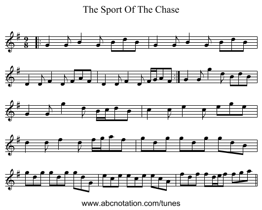 The Sport Of The Chase - staff notation