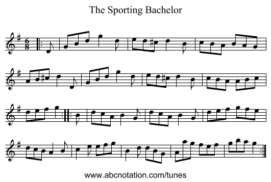 The Sporting Bachelor - staff notation