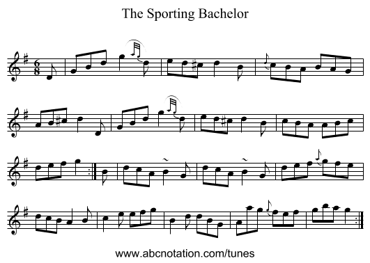 The Sporting Bachelor - staff notation