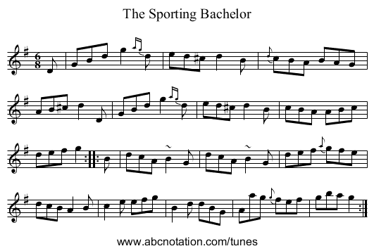The Sporting Bachelor - staff notation