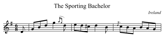 The Sporting Bachelor - staff notation