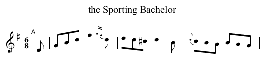 the Sporting Bachelor - staff notation