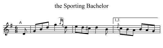 the Sporting Bachelor - staff notation