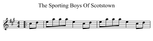 The Sporting Boys Of Scotstown - staff notation