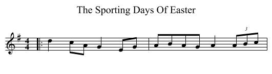 The Sporting Days Of Easter - staff notation