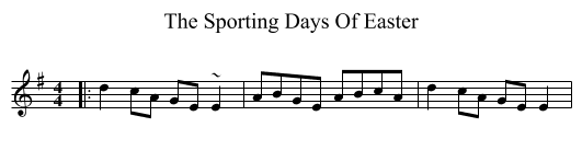 The Sporting Days Of Easter - staff notation