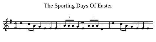 The Sporting Days Of Easter - staff notation