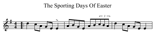 The Sporting Days Of Easter - staff notation