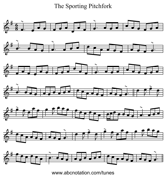 The Sporting Pitchfork - staff notation