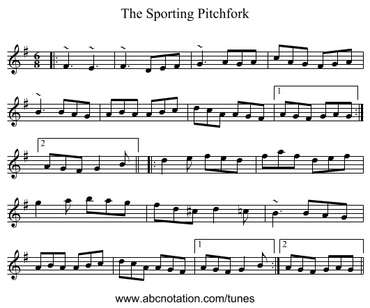 The Sporting Pitchfork - staff notation