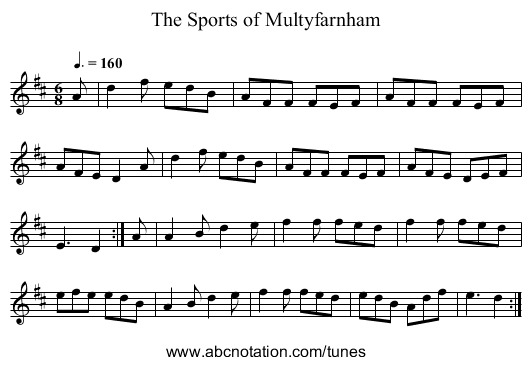 The Sports of Multyfarnham - staff notation