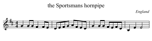 the Sportsmans hornpipe - staff notation
