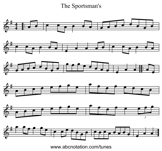 The Sportsman's - staff notation