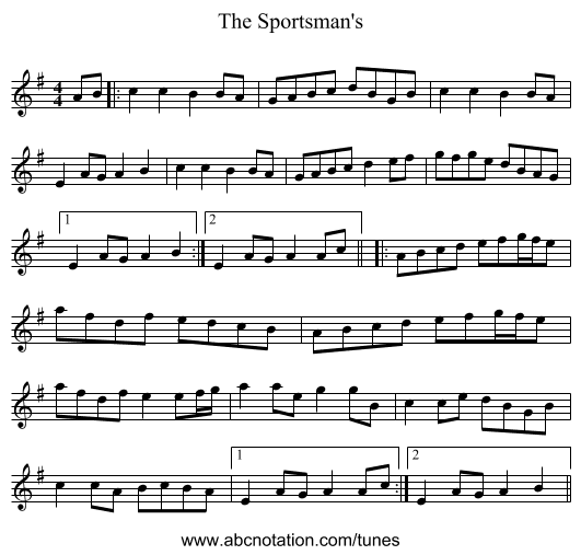 The Sportsman's - staff notation