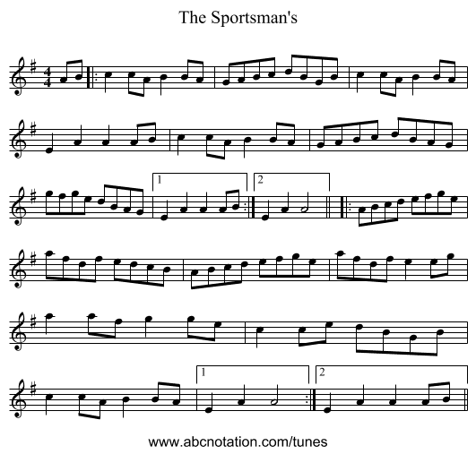The Sportsman's - staff notation