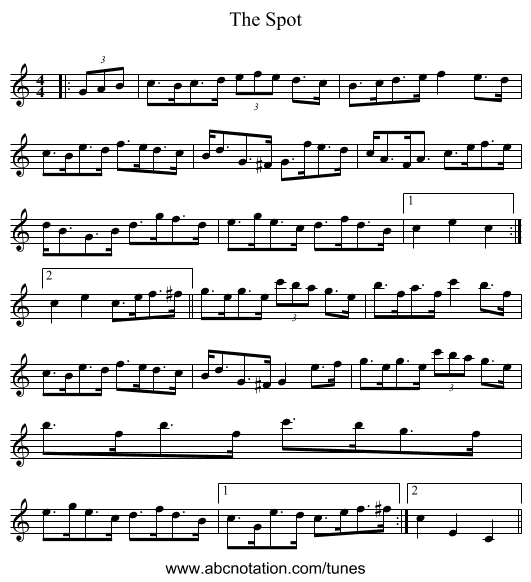 The Spot - staff notation