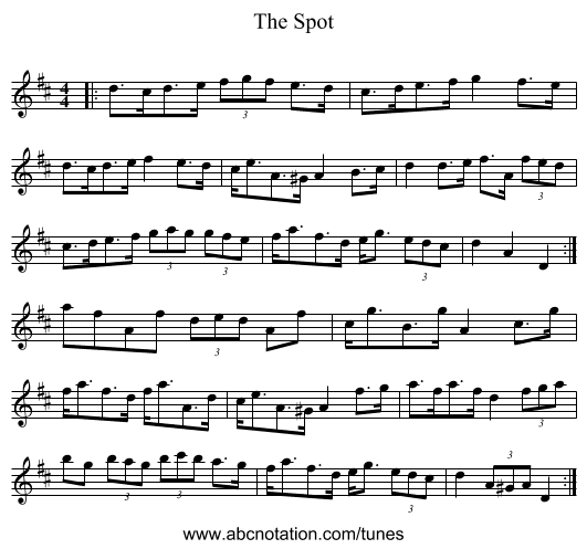 The Spot - staff notation