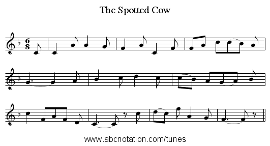 The Spotted Cow - staff notation