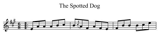 The Spotted Dog - staff notation