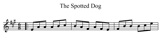 The Spotted Dog - staff notation