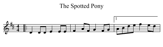 The Spotted Pony - staff notation