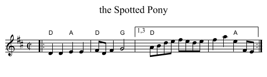 the Spotted Pony - staff notation