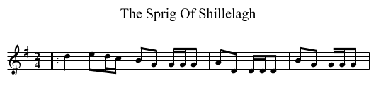 The Sprig Of Shillelagh - staff notation