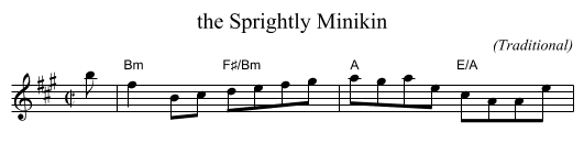 the Sprightly Minikin - staff notation