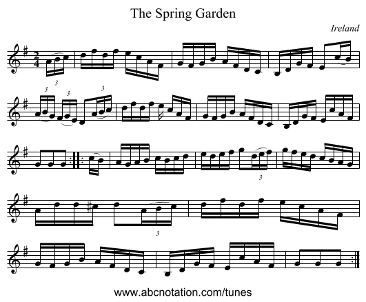 The Spring Garden - staff notation