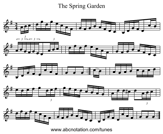 The Spring Garden - staff notation