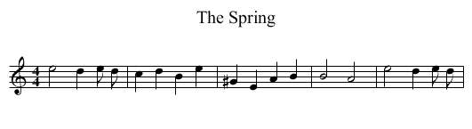 The Spring - staff notation