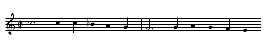 The Sprite's tune - staff notation