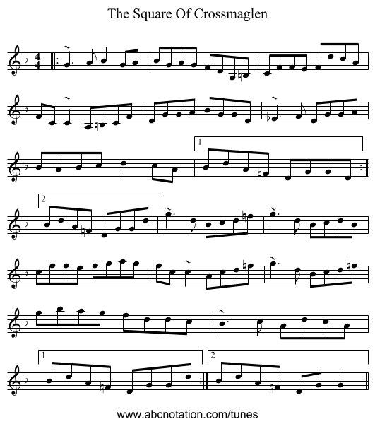 The Square Of Crossmaglen - staff notation