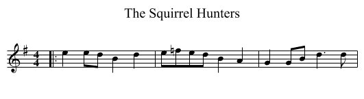 The Squirrel Hunters - staff notation