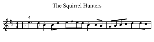 The Squirrel Hunters - staff notation