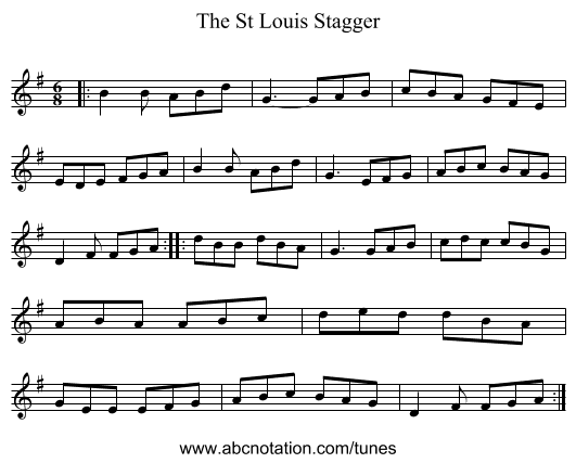 The St Louis Stagger - staff notation