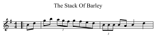 The Stack Of Barley - staff notation