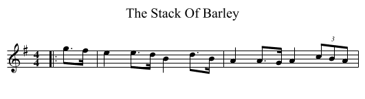 The Stack Of Barley - staff notation