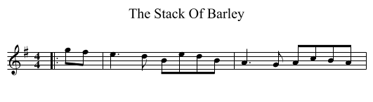 The Stack Of Barley - staff notation