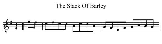 The Stack Of Barley - staff notation
