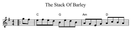 The Stack Of Barley - staff notation