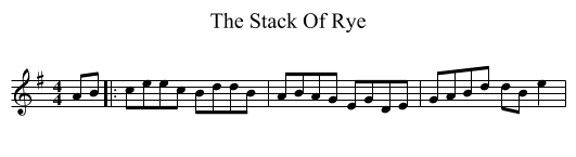 The Stack Of Rye - staff notation