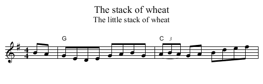 The stack of wheat - staff notation