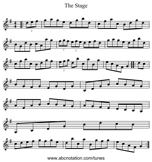The Stage - staff notation