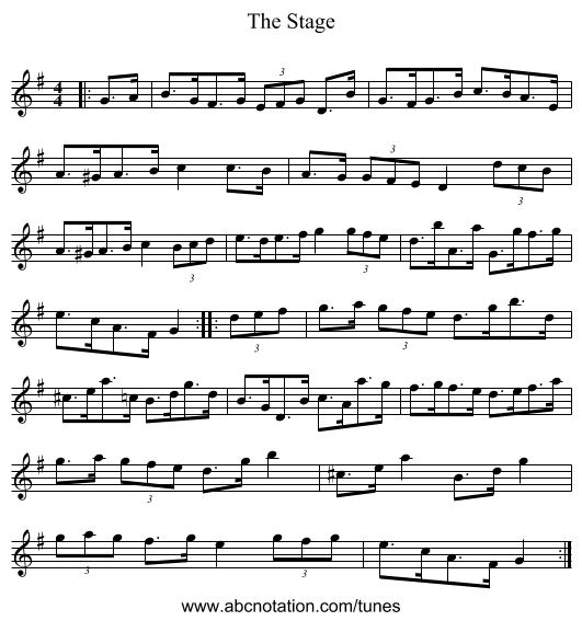 The Stage - staff notation