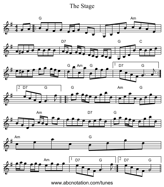The Stage - staff notation
