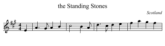 the Standing Stones - staff notation